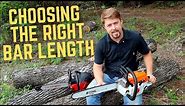 CHAINSAW BAR LENGTH - What size bar is right for your chainsaw? - How to choose a chainsaw bar.