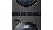 LG 27" Black Steel WashTower With Center Control Single Unit Front Load 4.5 Cu. Ft. Washer And 7.4 Cu. Ft. Gas Dryer Combo - WKGX201HBA