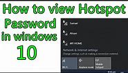 how to view your hotspot password in windows 10