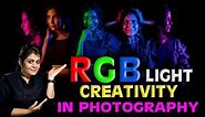 COLORFUL Lighting Creative Photography Techniques |EXCATLY How to USE RGB LED LIGHTS Practically!!