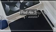 iPad Air 5 (space grey) unboxing📦 Apple Pencil 2 + accessories// black aesthetic ASMR🖤✨