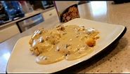 Sausage Gravy using Thrive Life freeze dried sausage - perfect for camping cooking!