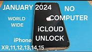 March 2024 iPhone XR,11,12,13,14,15 iCloud Activation Lock Unlock without Computer