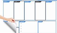 Peel and Stick Whiteboard Calendar, Large Weekly Organizer, 24 x 36 in - Stain Proof White Board Dry Erase Surface, and Reusable Adhesive Backing