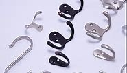 HOMOTEK 8 Pack Heavy Duty Dual Coat Hooks Wall Mounted Double Prong(Up and Down) Rustproof Coat Hooks Hardware Retro Robe Hanger for Coat,Towel, Scarf, Hat, Bag, Key, Shoes, Stain Nickel