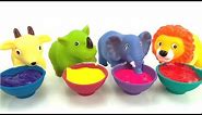 Learn Colors With Squeaky ZOO Animal Bath Toys And Paint/Finger Family Nursery Rhyme/Toys Bath Time