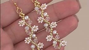 Easy DIY Beaded Earring: Handmade Crystal & Seed Bead Flower Earrings Tutorial: Beads Jewelry Making