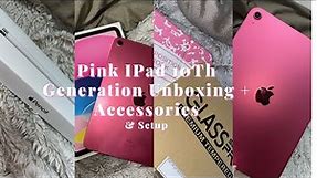 PINK IPAD 10TH GENERATION UNBOXING!! || + ACCESSORIES & SETUP