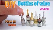 DIY Miniature Wine Bottles | DollHouse food, accessories and Toys for Barbie | No Polymer Clay!