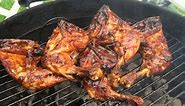 Grilling BBQ Chicken Leg Quarters