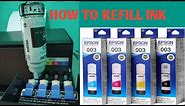 HOW TO REFILL INK EPSON 003