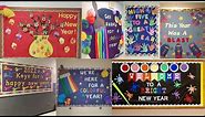 New year bulletin board decoration for school/New year board design/New year classroom decoration