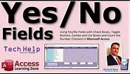 Using Microsoft Access Yes/No Fields, Check Boxes, Toggle Buttons, Combo, List Boxes, & Count Totals