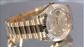 Rolex Men's 18K Yellow Gold Day Date 2 President Factory Champagne Diamond 218238 Model Watch