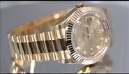 Rolex Men's 18K Yellow Gold Day Date 2 President Factory Champagne Diamond 218238 Model Watch