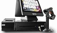 POS System for Small Businesses, Store Cash Register for Retail(USA ONLY) with Touch Screen Dual Monitor, Printer, Scanner, Cash Drawer, and Software.
