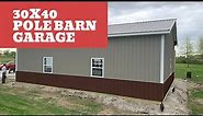 30x40 Pole Barn - Two Car Garage (Wind Brace for Post Frame)