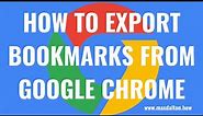 How to Export Bookmarks from Google Chrome
