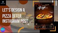 Instagram Post Design | Pizza Social Media Banner Design | Canva Tutorial | Pizza Advertisement
