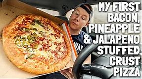 Eating Little Caesars Bacon, Pineapple & Jalapeño Stuffed Crust Pizza For The First Time 🥓 🍍🌶️