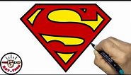 How to draw Superman logo | Step by step easy
