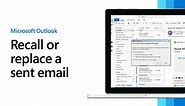 Recall or replace a sent email