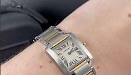 Cartier Tank Francaise Small Steel Yellow Gold Ladies Watch W51007Q4 Wrist Roll | SwissWatchExpo