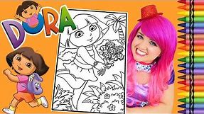 Coloring Dora The Explorer GIANT Coloring Book Page Crayola Crayons | KiMMi THE CLOWN