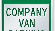 SmartSign 18 x 12 inch “Reserved - Company Van Parking Only” Metal Sign, 63 mil Laminated Rustproof Aluminum, Green and White