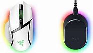 Razer Basilisk V3 Pro Customizable Wireless Gaming Mouse - Mercury White + Mouse Dock Pro with Wireless Charging Puck Bundle
