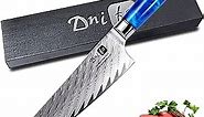 Dnifo Chef Knife, Damascus VG-10 Steel 8 inch Professional Sharp Kitchen Knife, Japanese Chef Knives Full Tang Half Bolster Cooking Damascus Knife, Anti-rusting Forged Damascus Chef's Knife