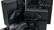 KeaJuidy 4pcs Black Gift Boxes with Lids for Presents, Nested Gift Boxes Set Empty Gift Box for Wrapping Gifts Gift Wrap Boxes for Birthdays, Anniversaries, Weddings, Valentines