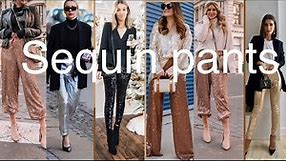 How to style sequin pants for holiday |2024| outfits sequin pants / christmas party looks / fashion