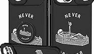 Goocrux (2in1 for iPhone 15 Case Skull Skeleton Women Girls Boys Goth Phone Cover Cute Fun Gothic Black Spooky Cool Unique Design with Slide Camera Cover+Ring Stand Holder for iPhone 15 Cases 6.1''