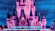 Floewrstown Princess Castle Backdrop 7x5ft Washable Polyester Beautiful Castle Night View Photography Background Cinderella Castle Backdrop Birthday Party Photo Video Shooting Props FT126
