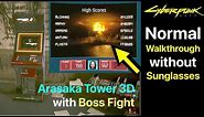 Cyberpunk 2077: Arasaka Tower 3D (No Sunglasses) Normal Complete Walkthrough with Boss Fight