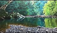 How Use Acrylic For Beautiful River Side Landscape Painting. | Time-Lapsed