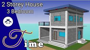 Simple House Design - 3 Bedroom House (64 Square Meters)