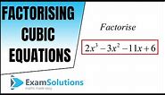 How to factorise a cubic equation (Method 1) : ExamSolutions