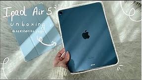 ❄️ iPad Air 5 Blue Unboxing + Accessories / Apps (aesthetic)