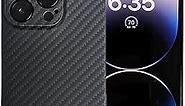Carbon Fiber Ultra Thin Case for iPhone 14 Pro, Real Kevlar Aramid Fiber Made, Snap-on Back Cover Wireless Charging Friendly Black