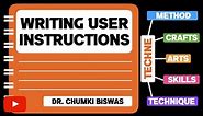 Writing User Instructions - A Course on Technical Writing