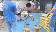 How to mix concrete in a mixer