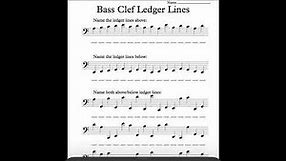 bass clef ledger lines worksheet