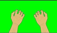 Animated Hand(s) Clenching Fist ~ Green Screen