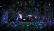 Enchanted Forest Night Ambience ✨🍄🌲 Mystical atmosphere, calming nature sounds & occasional rain.