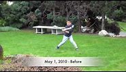 Baseball Swing Technique Before and After - 7 Year Old