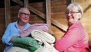 Tasmanian farming couple turn their cormo sheep's fleece into family keepsakes at Launceston mill