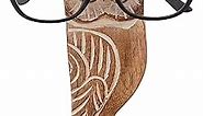 Eximious India Wooden Owl Glasses Holder Stand Sunglasses Nightstand Eyeglass Retainer Gifts for Women Men Mom Dad Car Risers SPWW01
