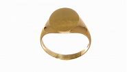 14k Yellow Gold 15mm Men's Signet Ring Size 10